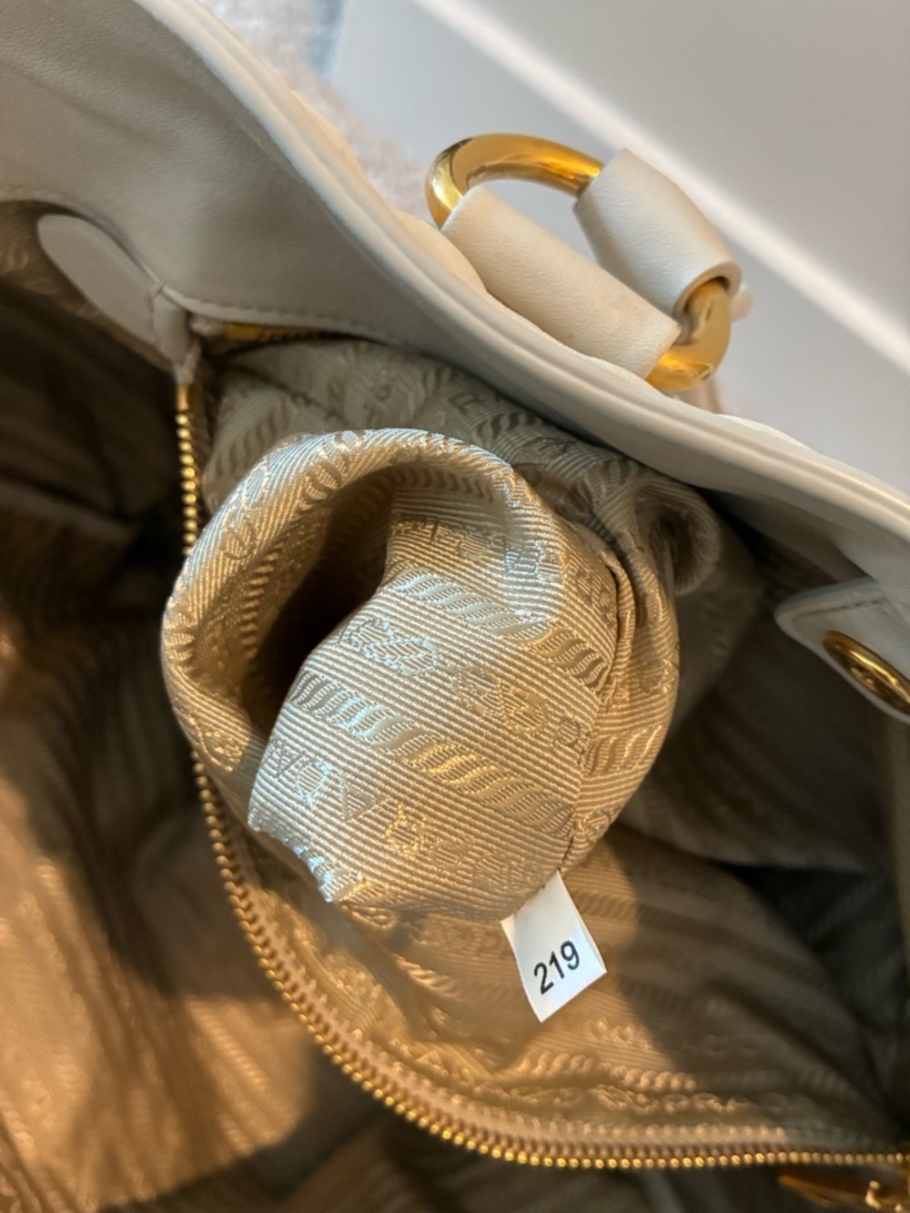 Prada Cream Leather Tote - Picture 11 of 11